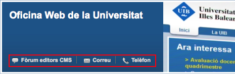 Exemple amb enllaços al banner del lloc web